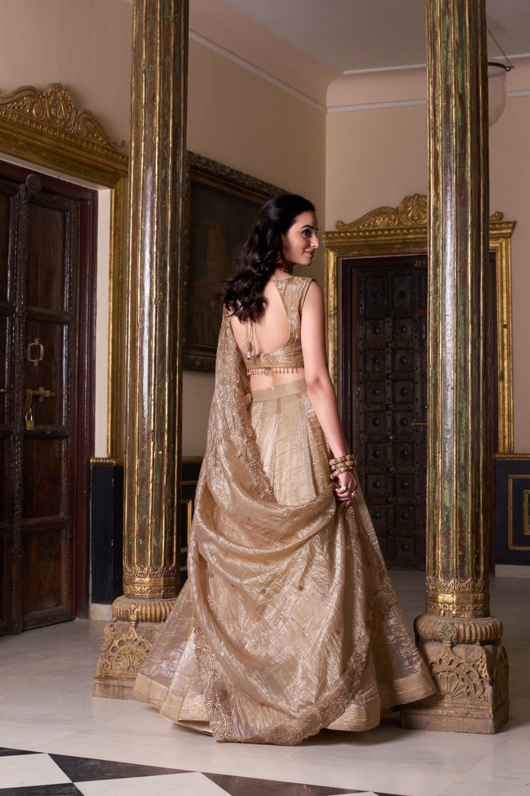 Gold crush dress