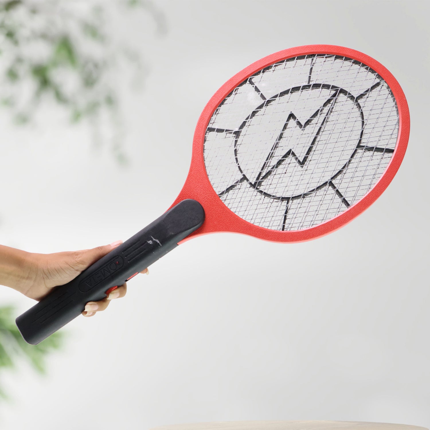 Red Rechargeable Electric Mosquito Killer Racket With Cable