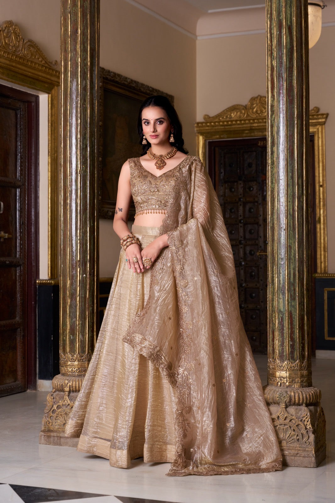 Gold crush dress